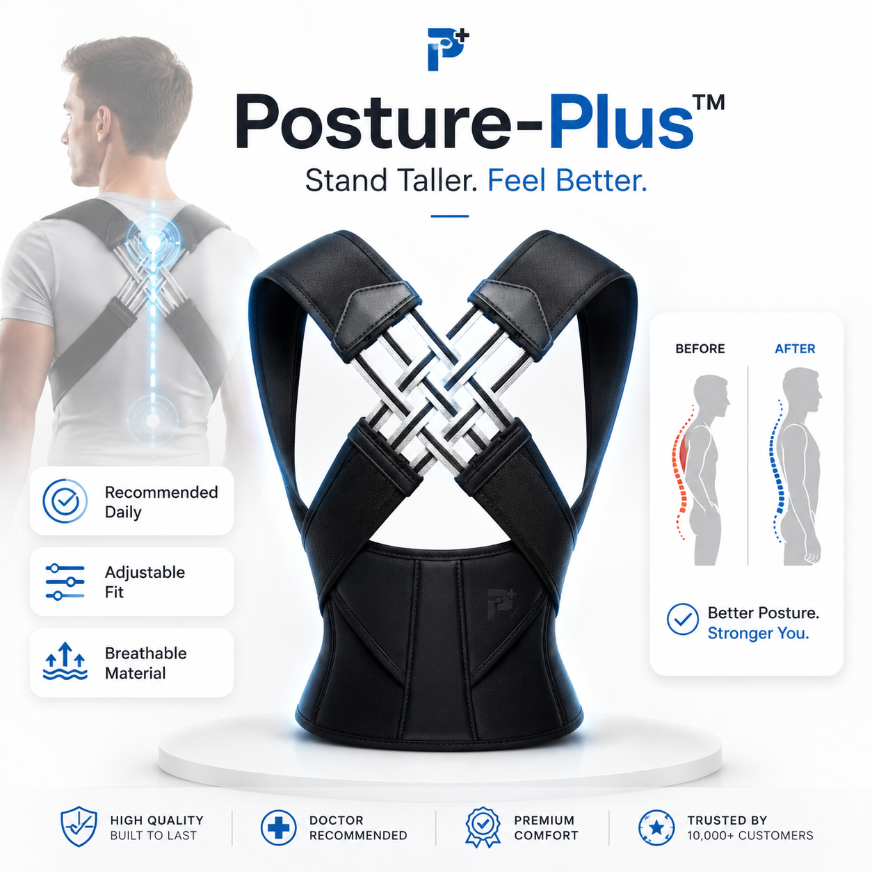 Posture-Plus™ Adjustable Back Posture Corrector