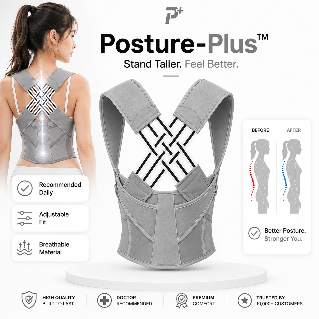 Posture-Plus™ Adjustable Back Posture Corrector